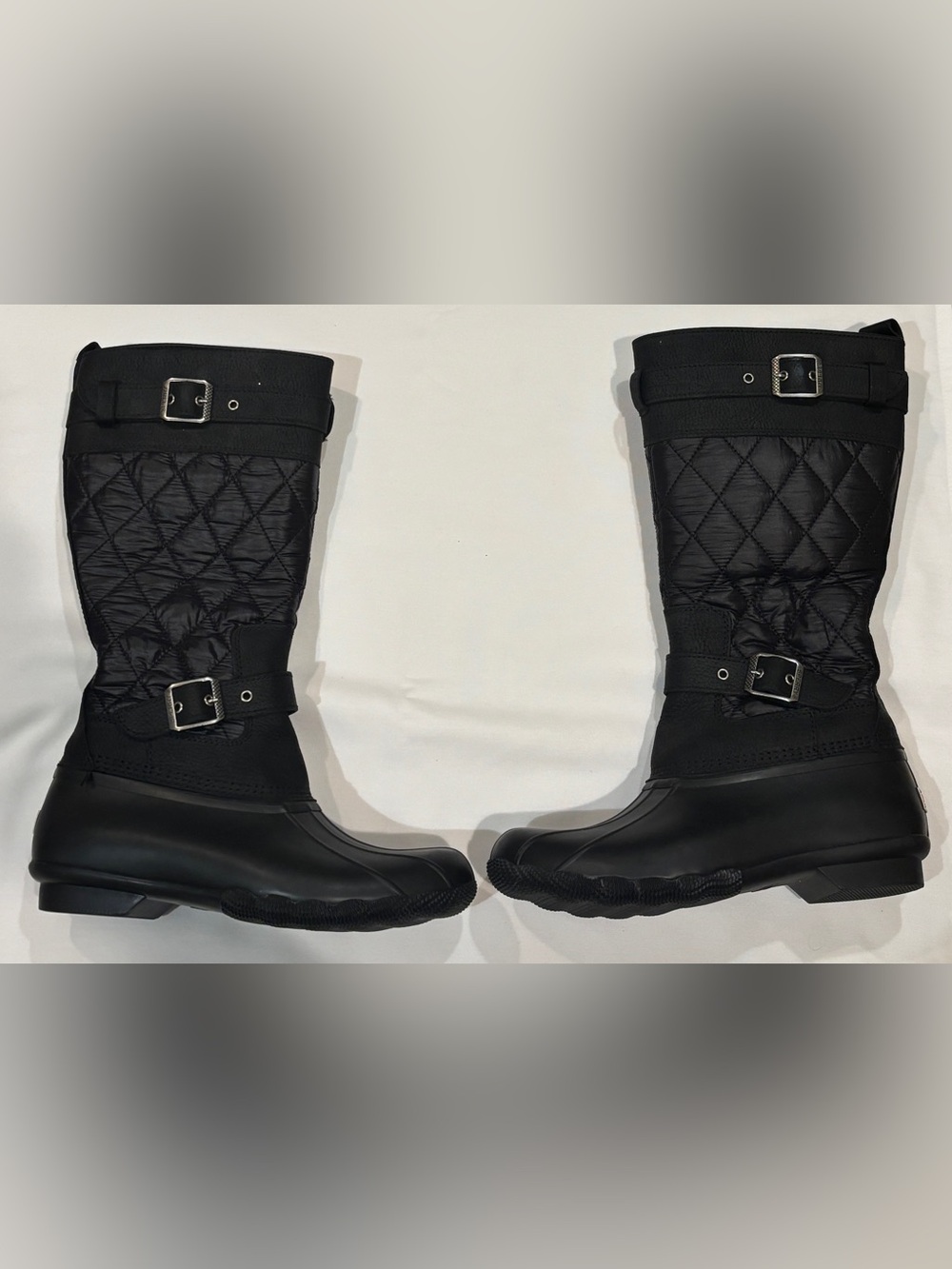 Sperry Women’s Size 9 Black Quilted Waterproof Tall Duck Rain Boots